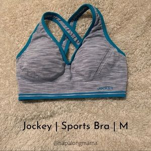 Jockey Sports Bra Grey and Blue M EUC